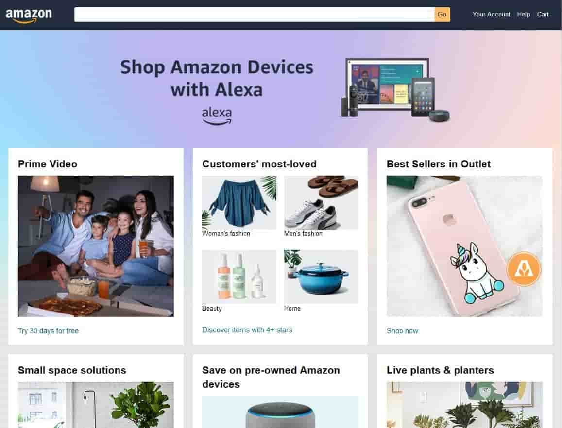 Amazon home web