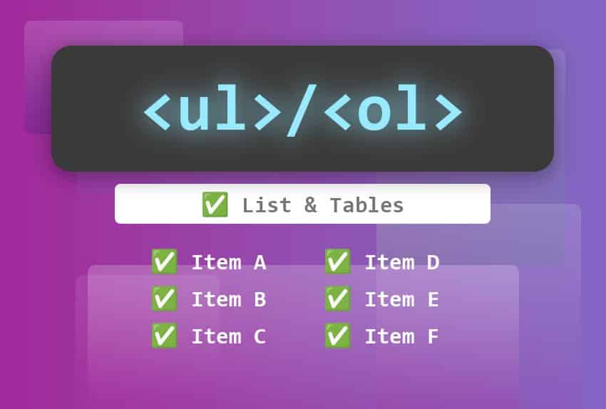 Styling lists and tables with CSS